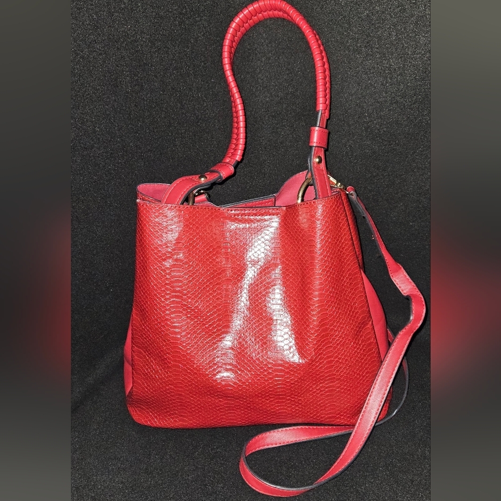 Jen & Co. Red Faux Leather Red Women's Handbag